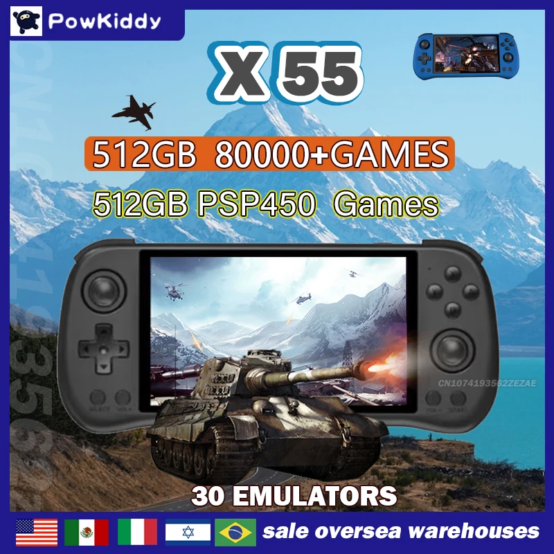 Retro Gaming La - 80000Games 512G POWKIDDY X55 5.5INCH IPS