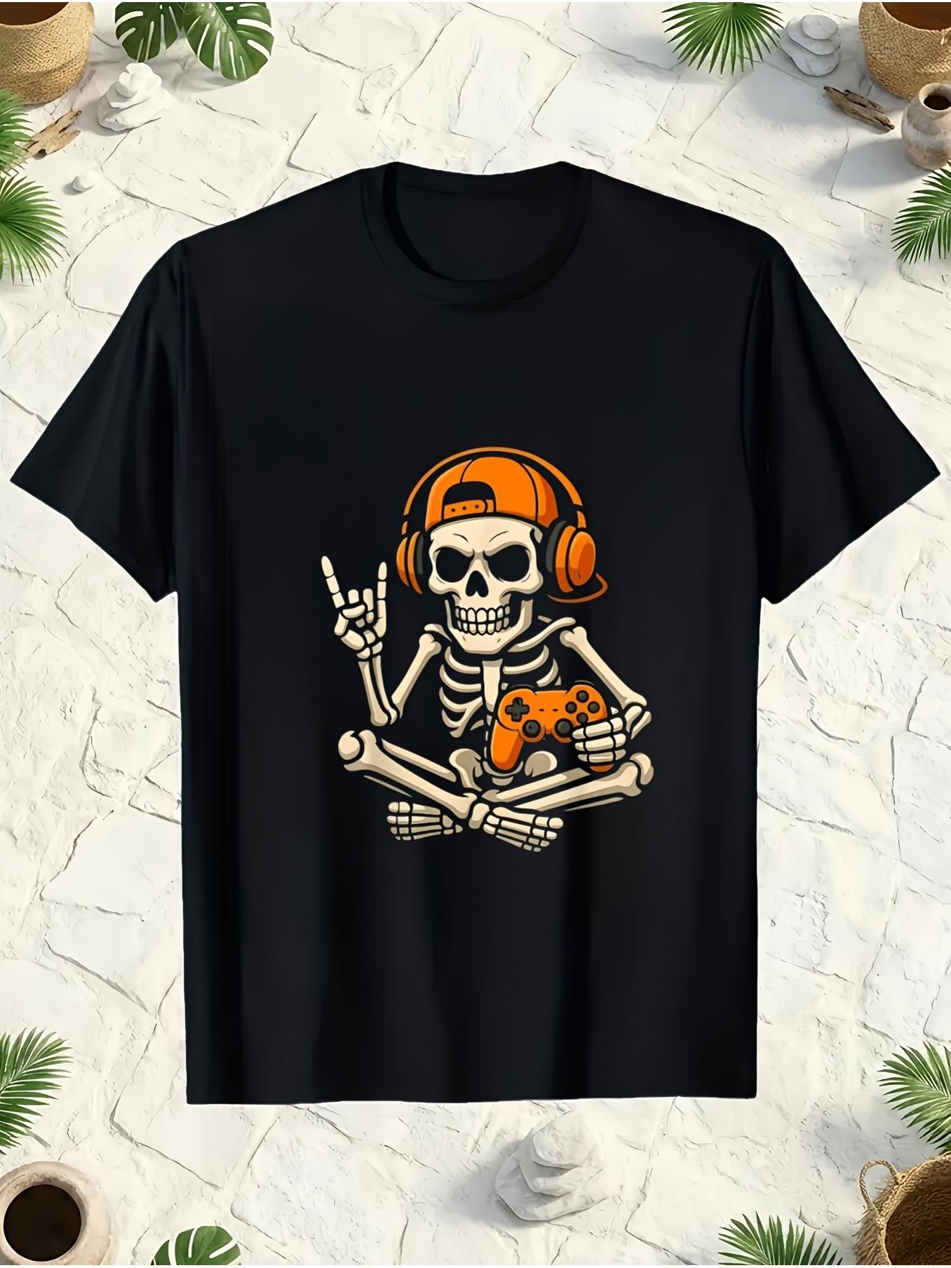 Retro Gaming Events - Men's Video Game Skull Print T-Shirt