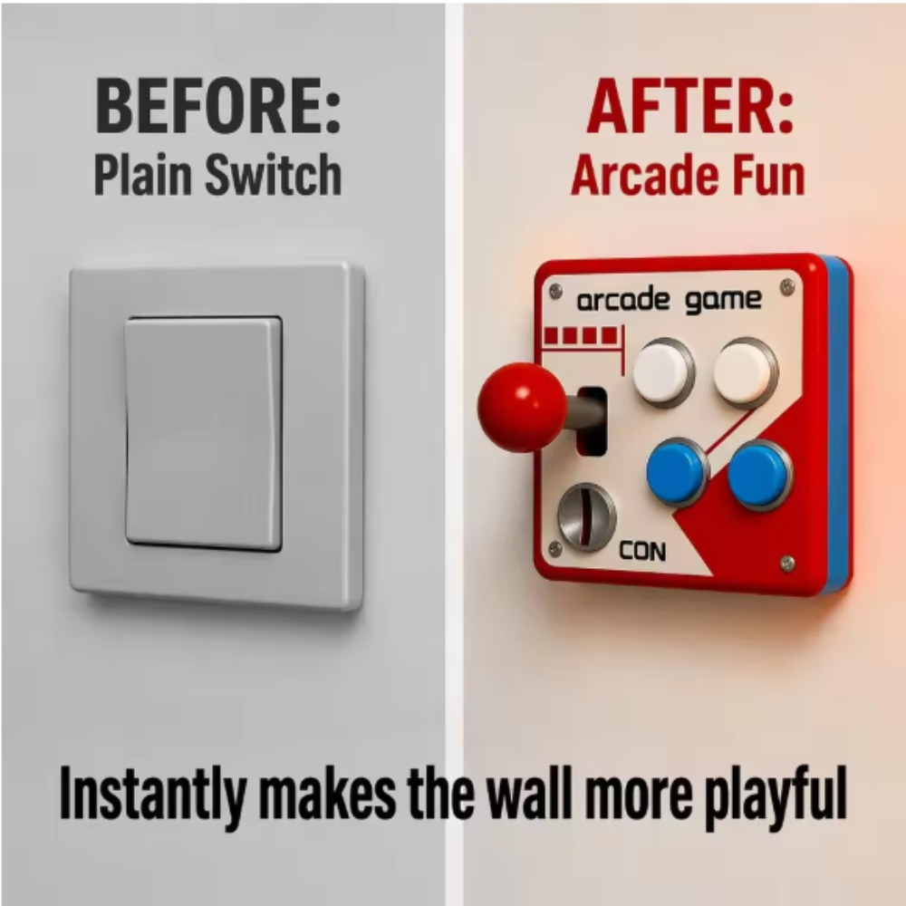 Gaming Retro Arcade - Retro Arcade Joystick Switch Plate Cover,