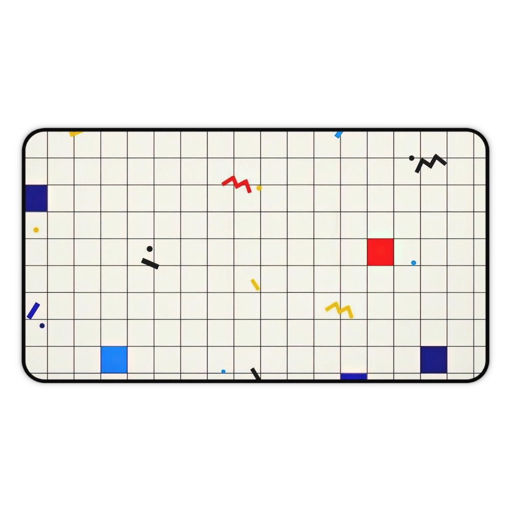 Mouse Gaming Retro - Retro Geometric Grid Desk Mat Mouse
