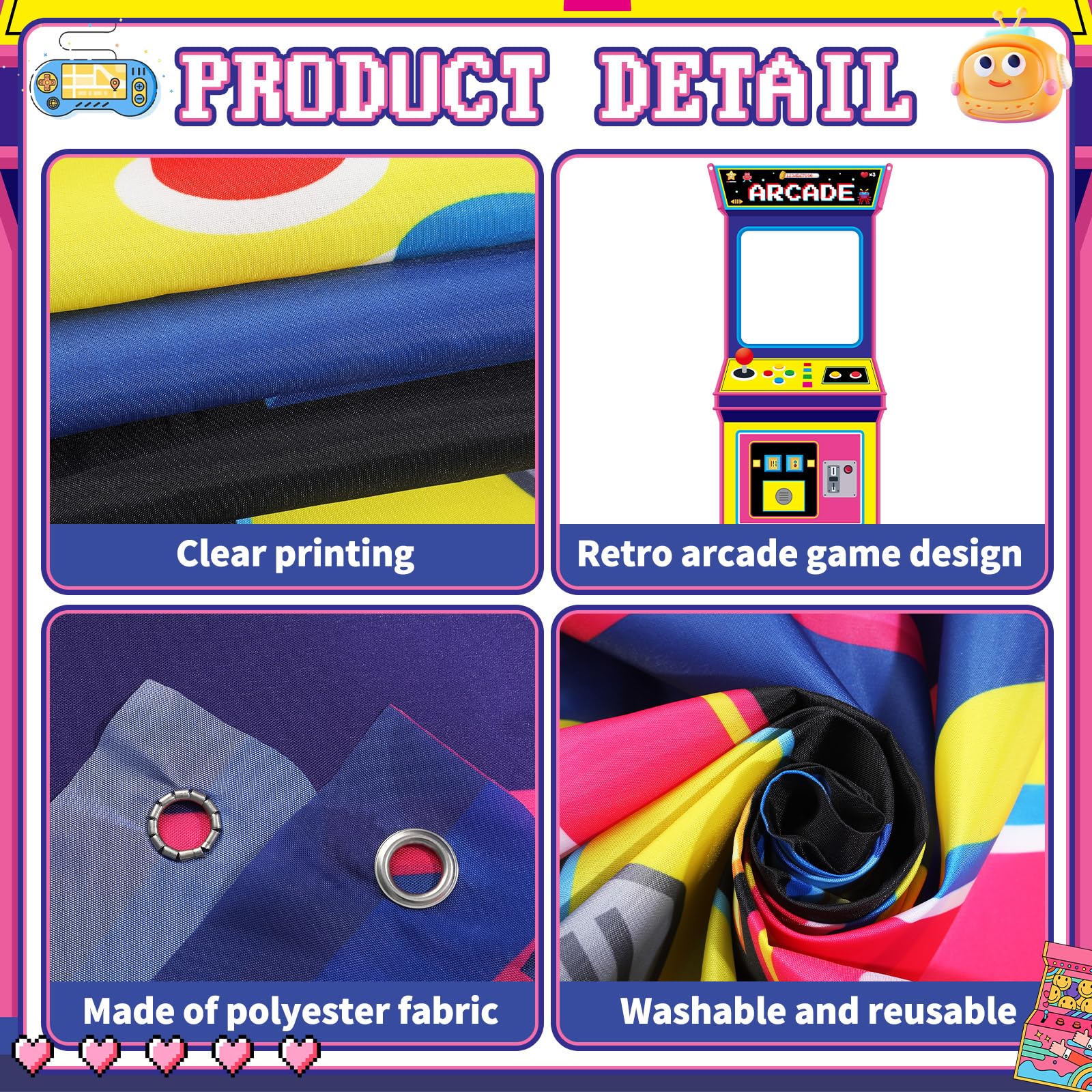 Retro Video Gaming Fabric Arca - Gaming Retro Arcade review and price