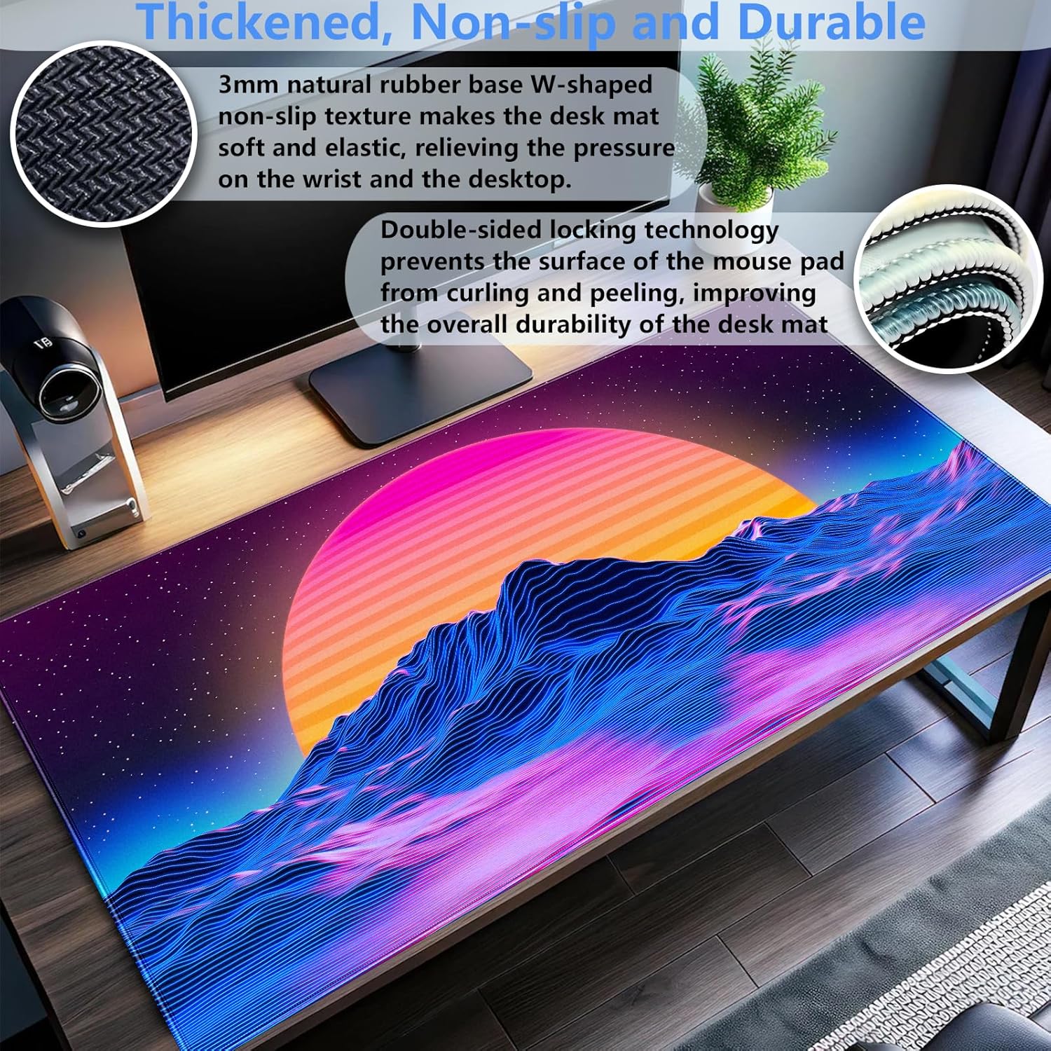 Retro Synthwave Mountain Sun D - Mouse Gaming Retro review and price