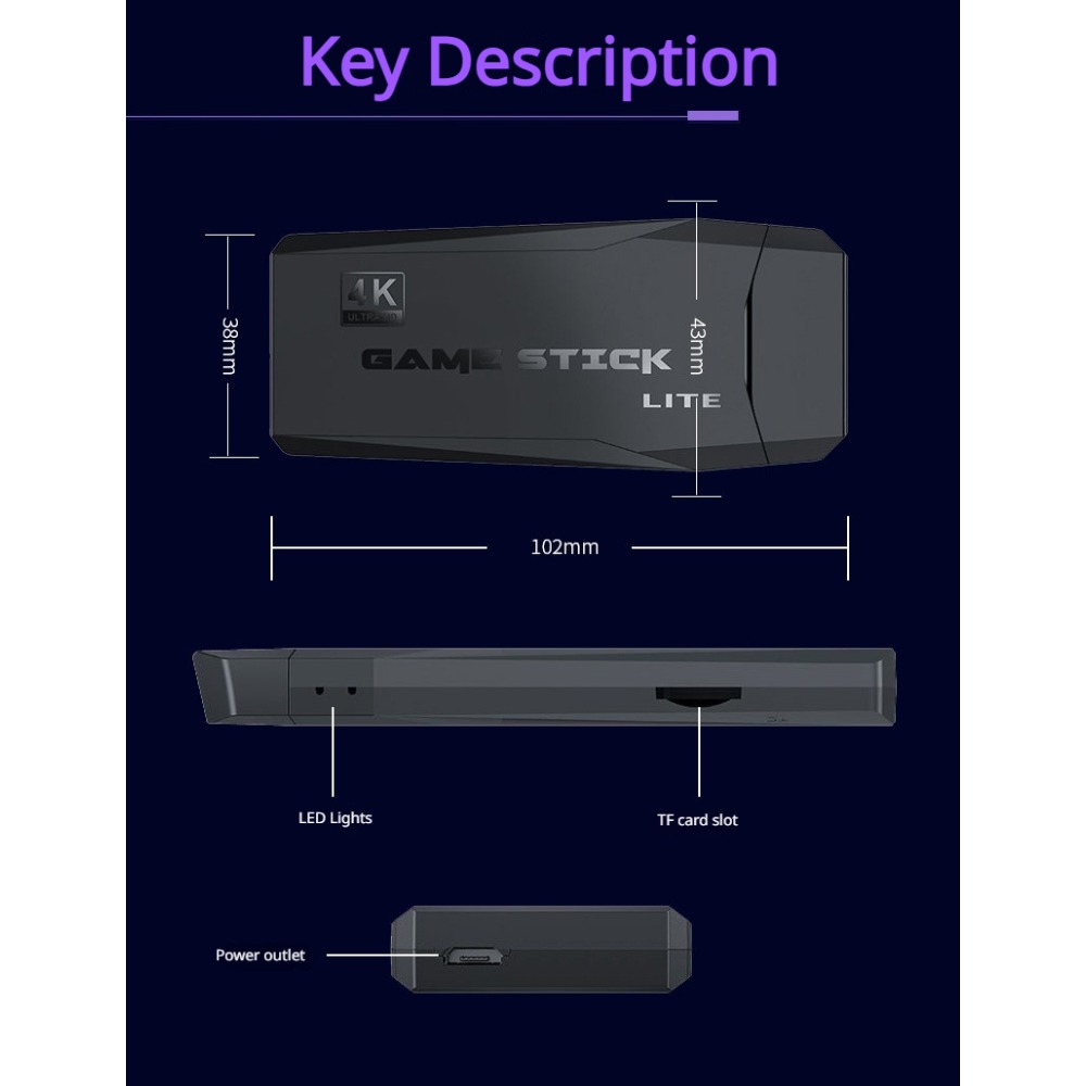 Portable 4K Retro Game Stick C - Retro Gaming La review and price